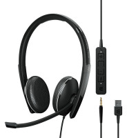 Sennheiser stereo On-Ear ADAPT 165T USB II Headset, 3.5mm/USB, unidirectional, Microsoft Teams certified, 1.8m, Black (1000902)