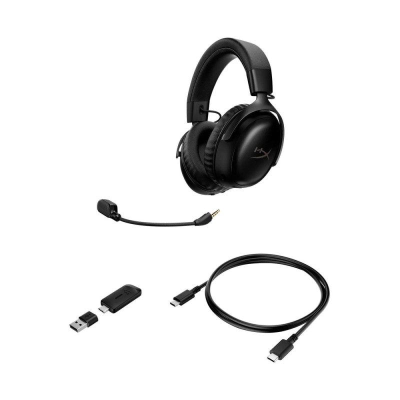 HyperX gaming headset Cloud III S, WL/USB-A/USB-C, black (A59YZAA)