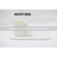 ARDESTO Set cup and saucer, 250ml, new bone china, white (AR3073WS)
