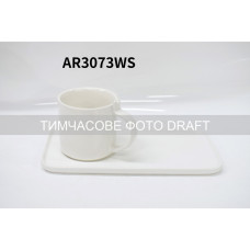 ARDESTO Набір чашка з блюдцем, 250мл, порцеляна, білий (AR3073WS)