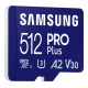 Samsung Карта пам'яті microSDXC 512GB C10 UHS-I R180MB/s PRO Plus + SD (MB-MD512SB/WW)
