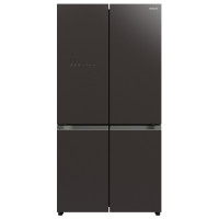 Hitachi Ref with bottom freezer, 184x90х72, ref-372L, freez.-196L, 4doors, А+, NF, inv., fresh zone, vacuum, ice maker, grey (glass) (R-WB720VUC0GMG)
