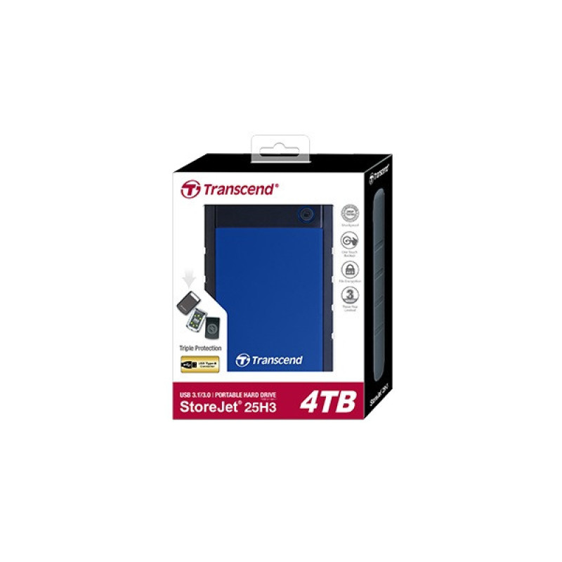 Transcend 4TB USB 3.1 StoreJet 25H3 Blue (TS4TSJ25H3B)