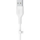 Belkin Cable USB-A - Lightning SILICONE, with clip, 2m, white (CAA008BT2MWH)