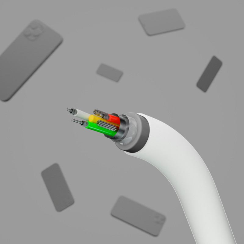 Belkin Cable USB-A - Lightning SILICONE, with clip, 2m, white (CAA008BT2MWH)