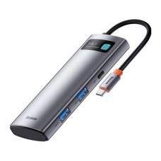 Порт-репликатор Baseus 7-in-1 Metal Gleam Series Type-C to HDMI+USB+SD/TF Docking Station (WKWG020113)