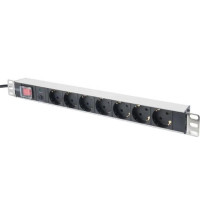 Digitus 1U Aluminum PDU, rackmountable, 7x safety outlet 16A, 4000W, 250VAC 50/60Hz, overload protection (DN-95403)