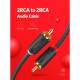 Кабель мультимедийный 2xRCA M to 2xRCA M 3.0m AV104 black Ugreen (10519)