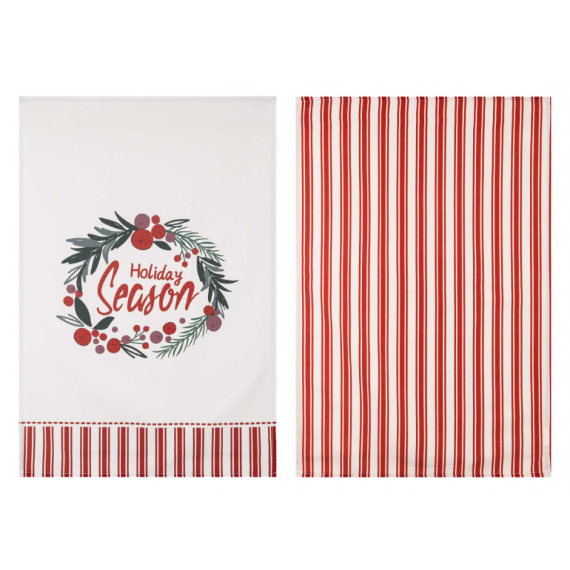ARDESTO Набір рушничків для кухні Happy Holidays 45х65см, 2шт, 90% поліестер, 10% бавовна, червоно-білий (ART4565HRS)
