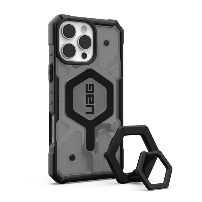 UAG iPhone 16 Pro Max Pathfinder Clear Magsafe Bundle, Ash/Black Stand (1144651BV02)