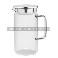 ARDESTO Pitcher with lid 1200ml, borosilicate glass, stainless steel, transparent (AR2612BPG)