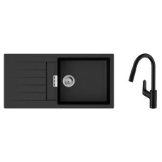 Hansgrohe Kitchen set, granite sink S520-F480 + tap Focus M41, black graphite-black matt (43358670)