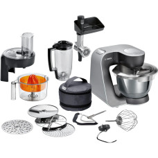 Bosch Kitchen machine, 1000W, metal bowl, metal + plastic body, 11 attachments, gray (MUM58M59)