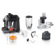 Bosch Kitchen machine, 1000W, metal bowl, metal + plastic body, 11 attachments, gray (MUM58M59)