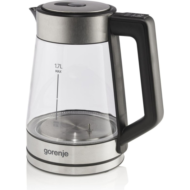 Gorenje Electric kettle, 1.7L, glass + metal, inox (K17TRG)