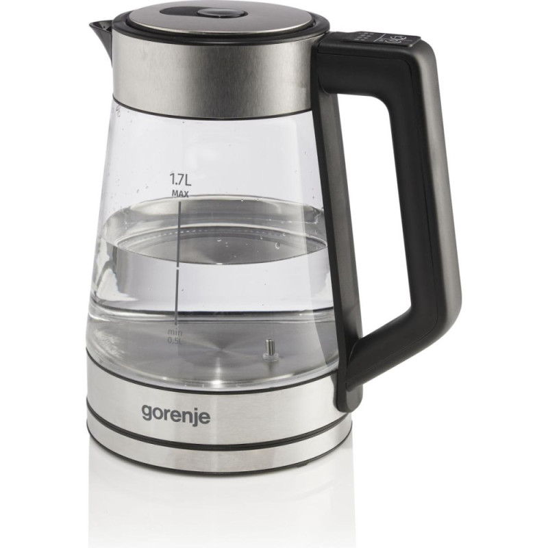 Gorenje Electric kettle, 1.7L, glass + metal, inox (K17TRG)