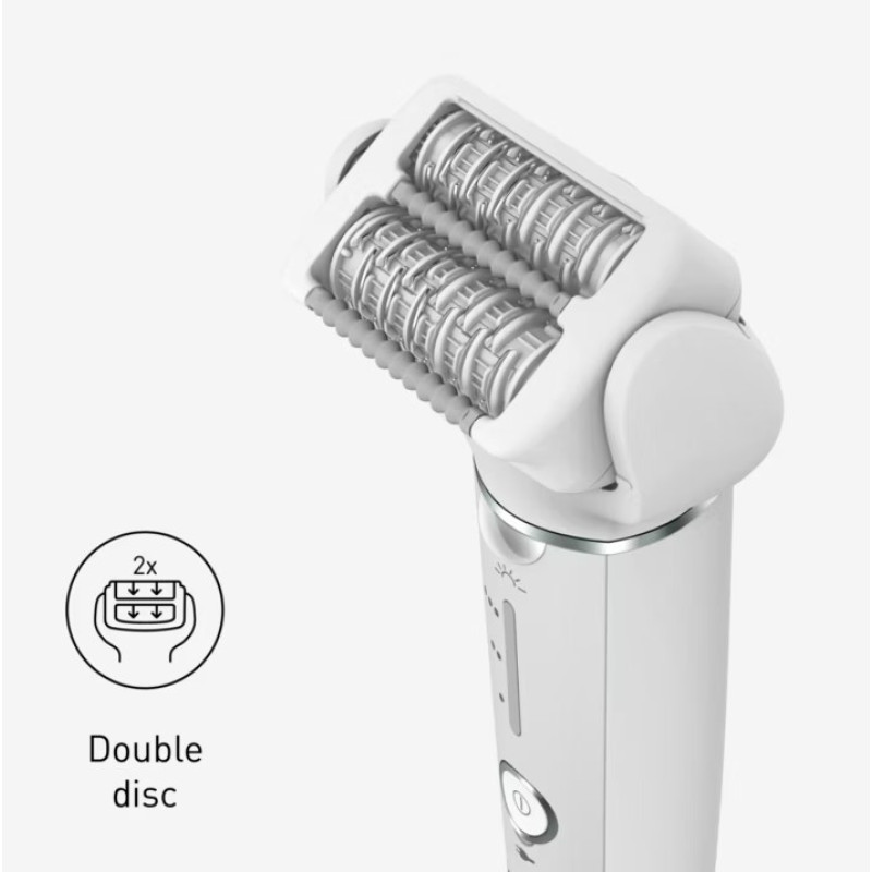 Panasonic Epilator, rechargeable, tweezers.-60, dry+wet, nozzles-2, case, white (ES-EY31-W520)