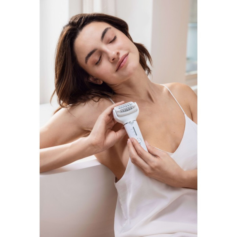 Panasonic Epilator, rechargeable, tweezers.-60, dry+wet, nozzles-2, case, white (ES-EY31-W520)