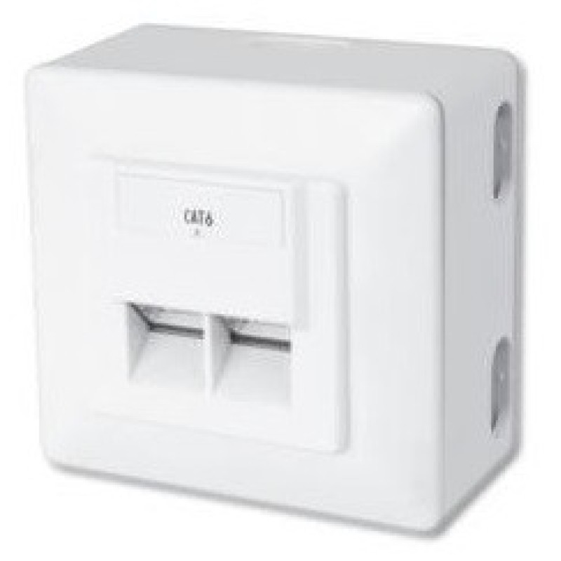 Digitus Cat. 6 STP 2xRJ45 8P8C wall socket, for outdoor wiring (DN-9006-N)