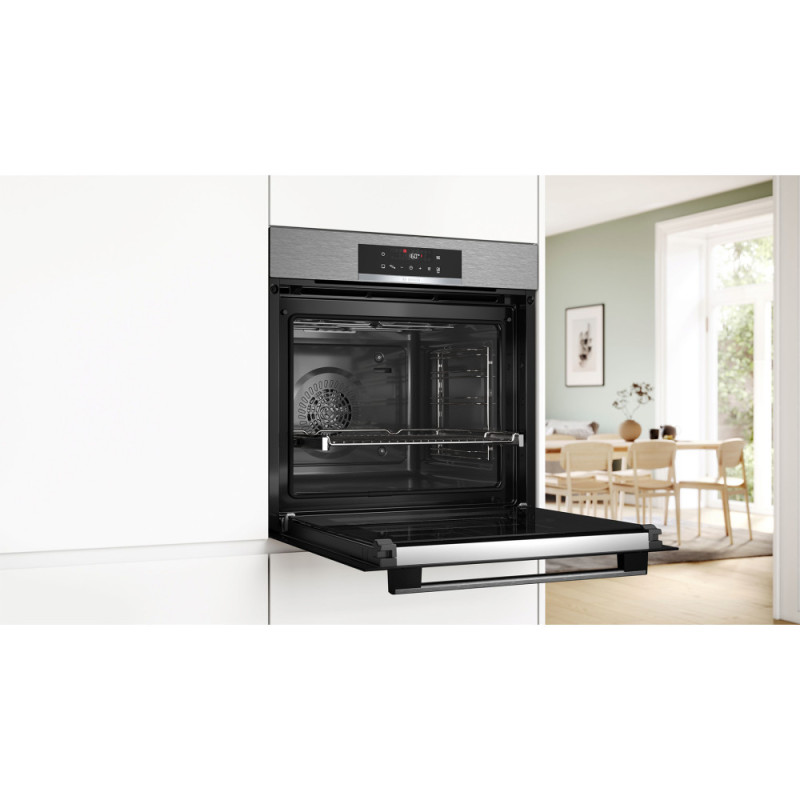 Bosch Bosch Oven electrical, 71L, A+, display, convection, Pyrolis, telescopic, inox (HBG572ES3)