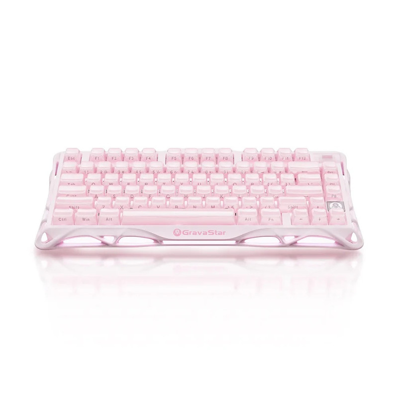 GravaStar Клавіатура механічна Mercury K1 80keys, GravaStar x Kailh Cheery Pink, EN/UKR, BT/WL/USB, Sakura Pink (GS_K1_P_PNK)