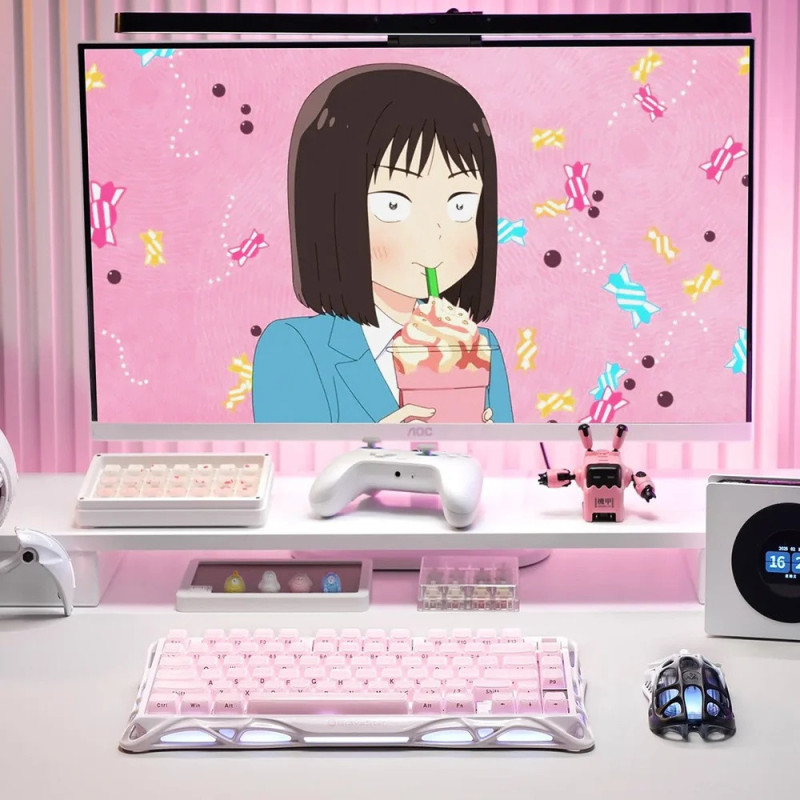 GravaStar Клавіатура механічна Mercury K1 80keys, GravaStar x Kailh Cheery Pink, EN/UKR, BT/WL/USB, Sakura Pink (GS_K1_P_PNK)