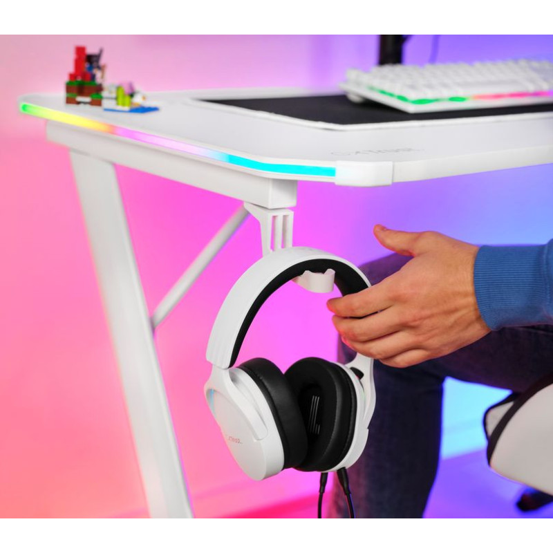 Trust Desk GXT 709W LUMINUS, (120х74см), RGB, white (25328_TRUST)