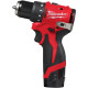 Milwaukee Шурупокрут-дриль акумуляторний M12 BLDDRC-202C 12В 2х2А·год 40Нм 0-550-1700об·хв ЗП C12C кейс 1.2кг (4933499686)