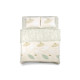ARDESTO Bedding set 1.5 Gloria, sateen, duvet cover160x220cm, sheet 160x220cm, pillowcases (2) 50x70cm, 100% cotton, leaves green (ART1622GY)