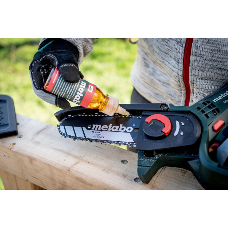 Metabo Пила ланцюгова акумуляторна MS 18 LTX 15 18В 1х2А·год шина 15см 5м/сек 2кг (600856500) Metabo Пила ланцюгова акумуляторна MS 18 LTX 15 18В 1х2А·год шина 15см 5м/сек 2кг (600856500)