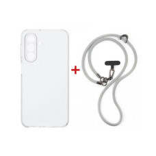 Чохол до мобільного телефона Dengos Case + Cross-body Strap Samsung Galaxy A17/A26 Clear+Grey (DG-KM-CCRB-18)
