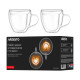 ARDESTO Double wall mug set with handle, 250ml, 2pcs, borosilicate glass, transparent (AR2625BHL)