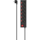 HAMA Protector-extender surge 6хТип F, 3х1.5мм2, 16А, 1,4м, black (00223158)