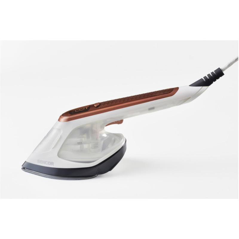 Sencor steamer compact, 1800W, 180ml, constant steam - 25g, ceramic soleplate, white-brown (SSI0880BZ)