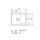 Adamant Minimal, artificial stone, rectang., with drainboard, 615х495х200mm, bowl - 1, over-mounted, graphite + mixer (1824296912313)