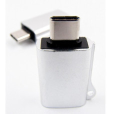 Перехідник OTG USB 2.0 AF to USB-C grey Dengos (ADP-019)