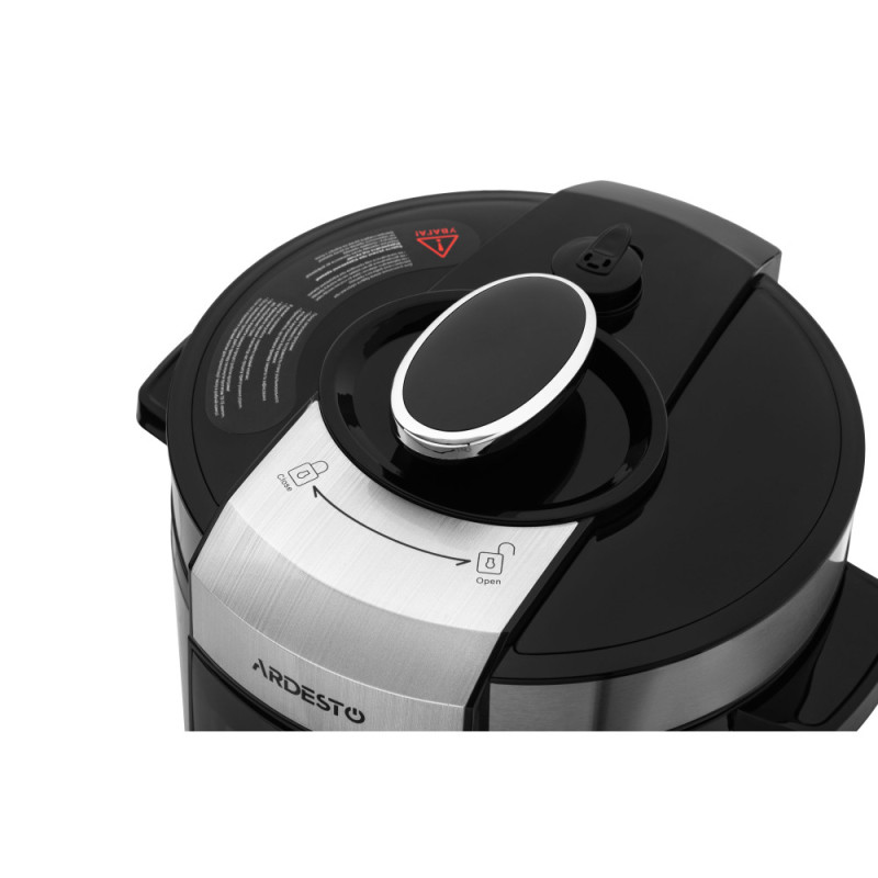 ARDESTO Multicooker-pressure cooker MPC-P226, 900W, bowl-6L, electronic control, recipes book, inox+plastic, silver