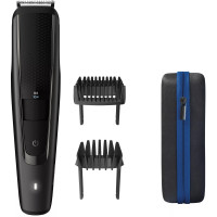 Philips Тример Beardtrimmer series 5000, для бороди і вусів, мережа+акум., насадок-2, чохол, сталь, чорний (BT5515/70)