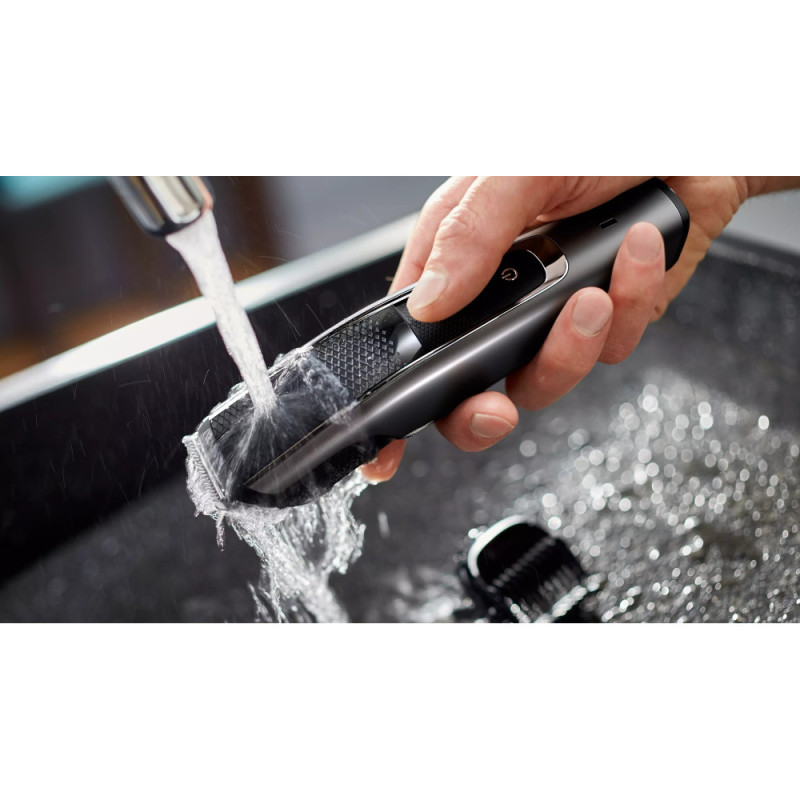 Philips Триммер Beardtrimmer series 5000 для бороды и усов, сеть+акум., насадок-2, чехол, сталь, черный (BT5515/70)