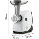 Tefal meat grinder HV4, 1400W, 1.7kg/min, 2 cutting plates, sausages nozzle, plastik, white-black (NE463138)