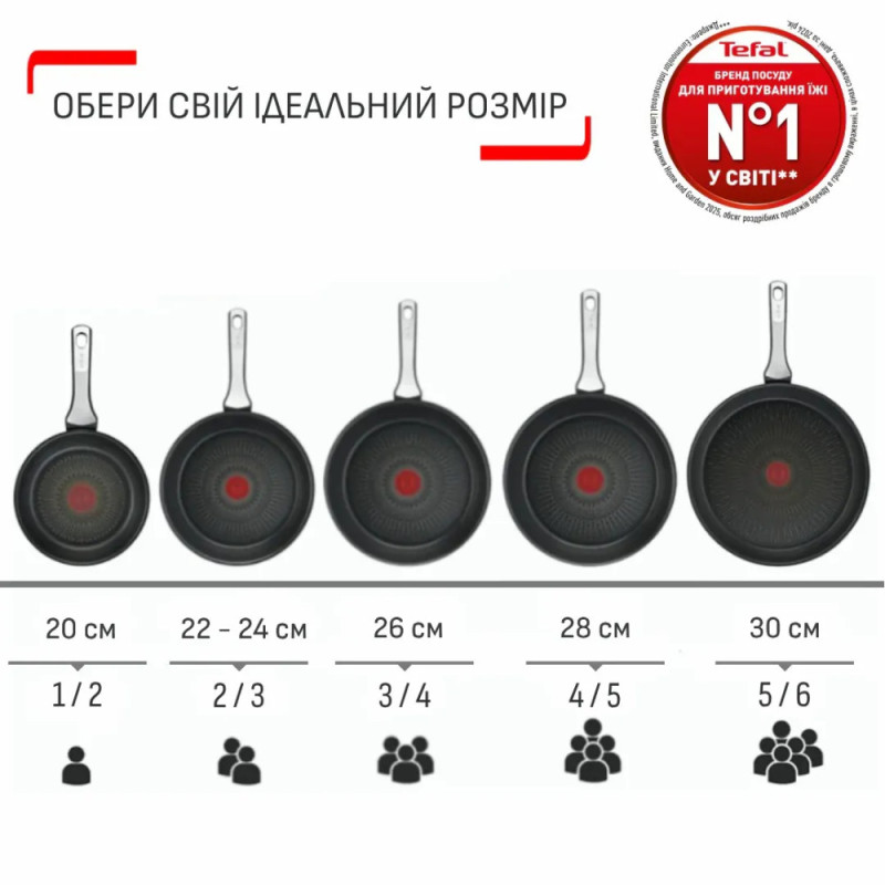 Tefal Frying pan with lid So' Light, 26 cm, aluminum, bakelite, glass, black (H0560542_SET)