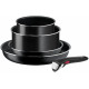 Tefal Ingenio Easy Cook & Clean cookware set, 5 pieces, aluminum, stainless steel, bakelite, black (L1539543)