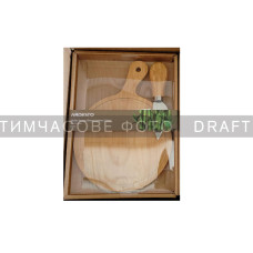 ARDESTO Набір для подачі сиру Midori, 2 предмети, 19.5х14х0.8см, бамбук, нержавіюча сталь (AR0935)