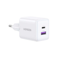 Зарядное устройство Ugreen USB + USB-C GaN 30W X516 white (65015)