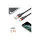 Дата кабель USB 2.0 AM to Lightning 1.0m 2.4A X203 black WUW (6972573336210)