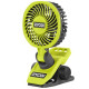 Ryobi Cordless fan clip USB Lithium RCF4-0 4V 3800rpm rotation 325° swivel 180° 2 speeds 0.29kg without battery and charger (5133006130)