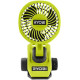 Ryobi Cordless fan clip USB Lithium RCF4-0 4V 3800rpm rotation 325° swivel 180° 2 speeds 0.29kg without battery and charger (5133006130)