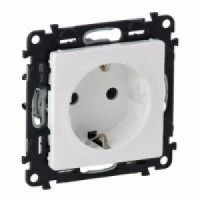 Legrand Розетка 2К+З зі шторками Valena LIFE, 16А 250V, автоматичні клеми, білий (753420)