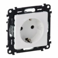 Legrand Socket 2P+E with shutters Valena LIFE, 16A 250V, automatic terminals, white (753420)