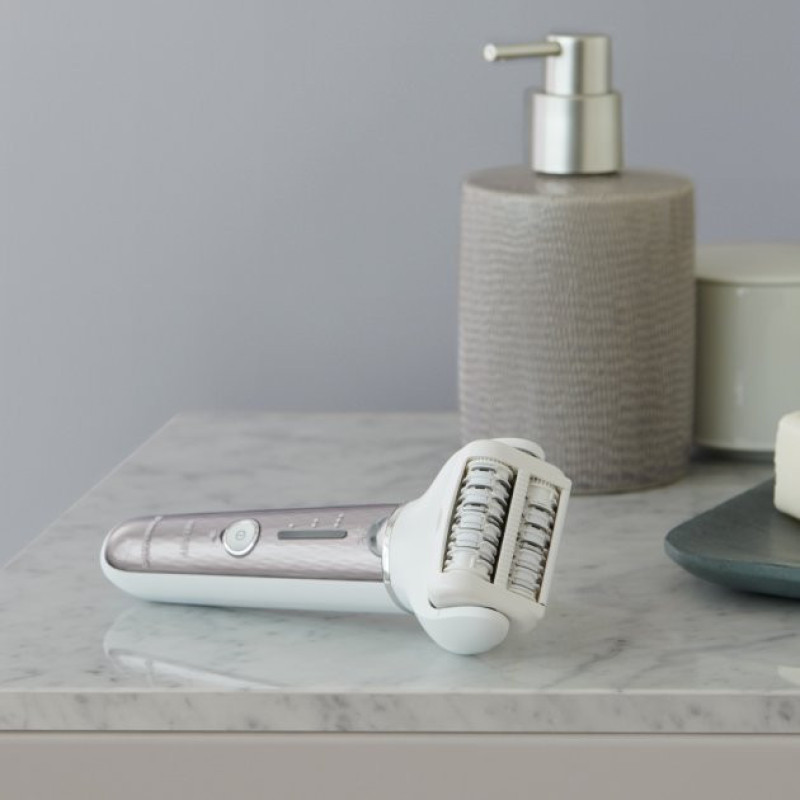 Panasonic Epilator, rechargeable, tweezers.-60, dry+wet, nozzles-4, case, white - purple (ES-EL7A-S520)